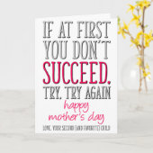 Wenn du nicht zuerst Erfolg hast, Muttertag Karte (Gelbe Blume)