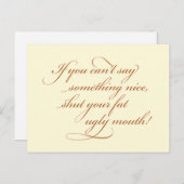 Wenn du nichts Schönes sagen kannst.. Postkarte (Vorne/Hinten)