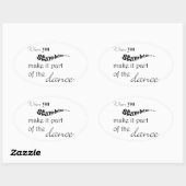 Wenn du stolperst, mache es zum Teil des Tanzes Ovaler Aufkleber (Blatt)