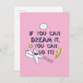 Wenn du träumst, kannst du es tun postkarte (Vorne/Hinten)