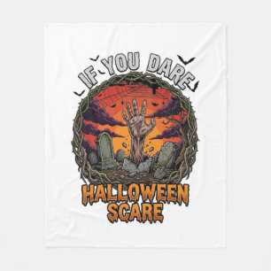 Wenn du wagst Halloween Angst Zombie Hand Grabstei Fleecedecke