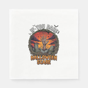 Wenn du wagst Halloween Angst Zombie Hand Grabstei Serviette