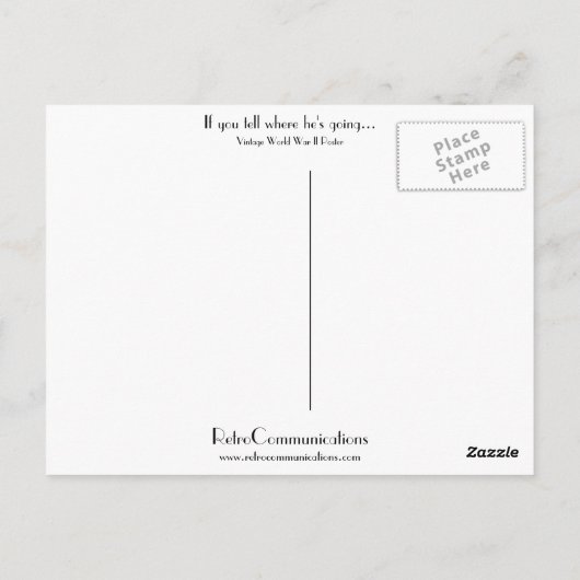 Wenn du weißt, wohin er geht... postkarte (Rückseite)