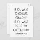 Wenn du weit will, dann geh zusammen postkarte (Vorne/Hinten)