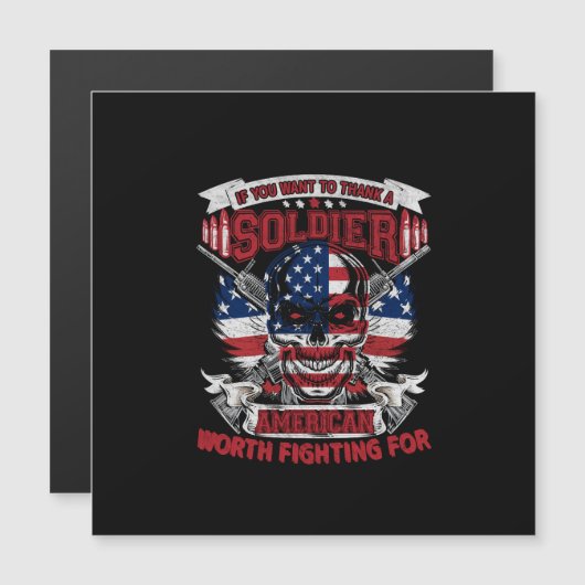 wenn du will, einem Soldaten Amerikaner zu danken, Magnetkarte (Vorne/Hinten)