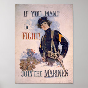 Wenn du Will zu kämpfen - Mitglied der Marines Poster