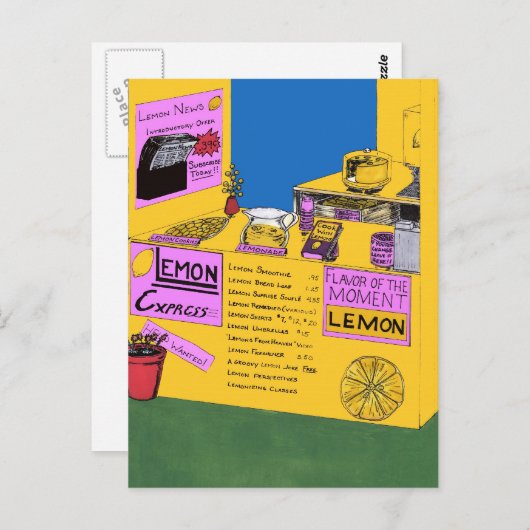 Wenn du Zitronen hast, mache Lemonade Postkarte (Vorne/Hinten)