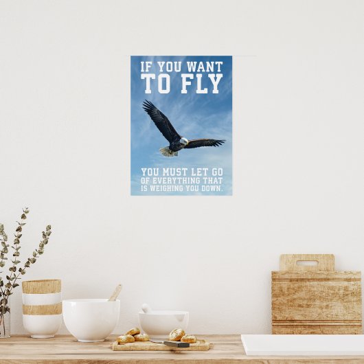 Wenn du zum Fliegen Will, Adler, Fitnessstudio, Hu Poster (Küche)