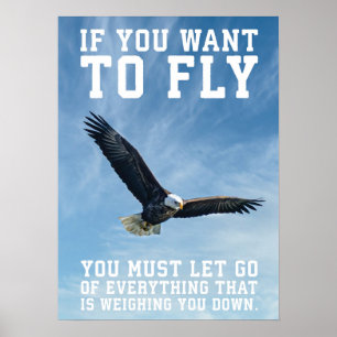 Wenn du zum Fliegen Will, Adler, Fitnessstudio, Hu Poster
