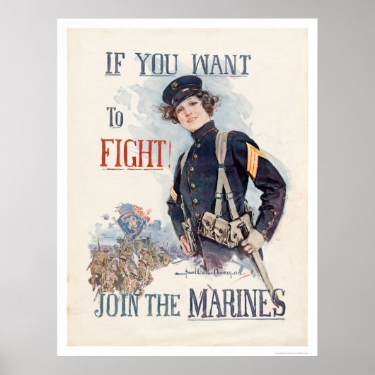 Wenn du zur Kämpfe Will, trete bei den Marines an Poster (Vorne)