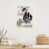 Wenn du zur Kämpfe Will, trete bei den Marines an Poster (Küche)