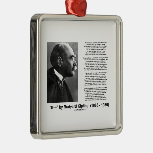 Wenn durch motivierend Rategedicht Rudyard Kipling Silbernes Ornament (Rechts)
