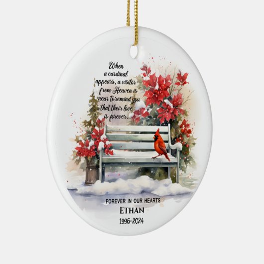 Wenn ein Kardinal angezeigt wird Keramik Ornament (Rechts)