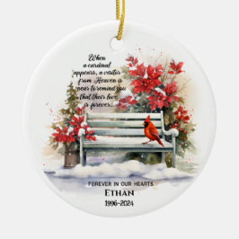 Wenn ein Kardinal angezeigt wird Keramik Ornament