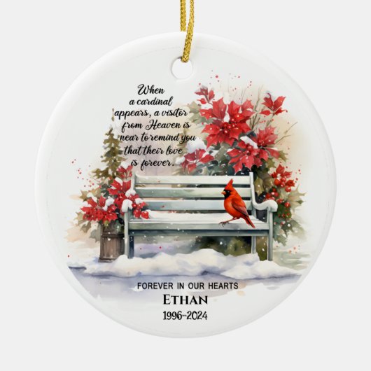 Wenn ein Kardinal angezeigt wird Keramik Ornament (Vorne)