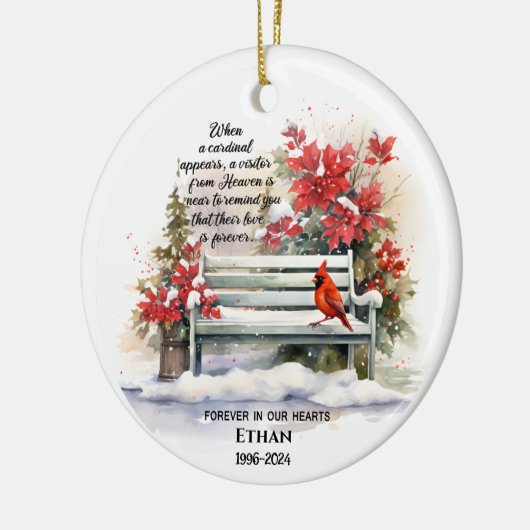 Wenn ein Kardinal angezeigt wird Keramik Ornament (Links)