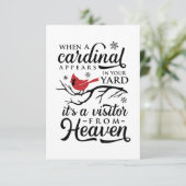 Wenn ein Kardinal besucht Dankeskarte (Stehend Vorderseite)