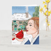 Wenn ein Kardinal erscheint, ist ein Geliebter in  Karte (Gelbe Blume)