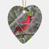 Wenn ein Kardinal erscheint Weihnachten in Erinner Keramik Ornament (Links)