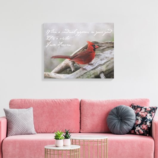 Wenn ein Kardinal in Ihrem Garten erscheint... Leinwanddruck (Insitu (Wohnzimmer))