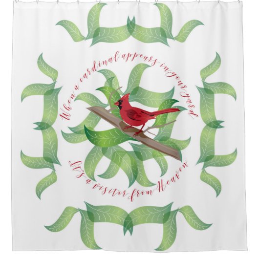 Wenn ein Kardinal in Ihrem Yard… erscheint Duschvorhang (Vorderseite)