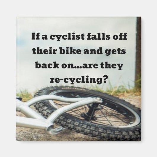 Wenn ein Radfahrer von seinem Fahrrad abfällt und Magnet (Vorne)