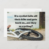Wenn ein Radfahrer von seinem Fahrrad abfällt und  Postkarte (Vorne/Hinten)
