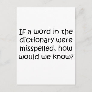 Wenn ein Wort im Wörterbuch falsch geschrieben wur Postkarte