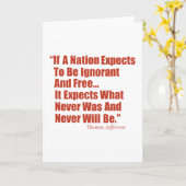 Wenn eine Nation erwarten, zu sein ignorant und Karte (Gelbe Blume)