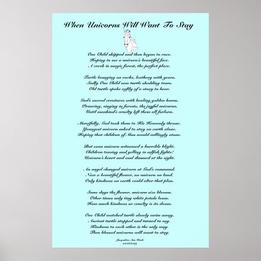 Wenn Einhörner... Kinder Poster (Vorne)