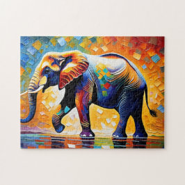 Wenn Elefanten in voller Farbe träumen Puzzle