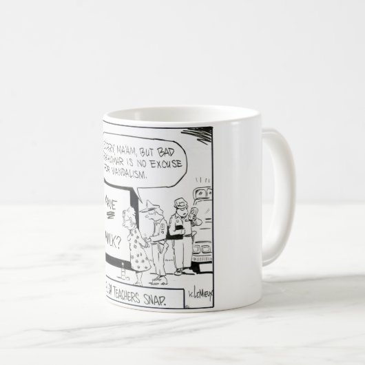 "Wenn englische Lehrer" Grammatik-Spaß-Tasse Kaffeetasse (VorderseiteRechts)