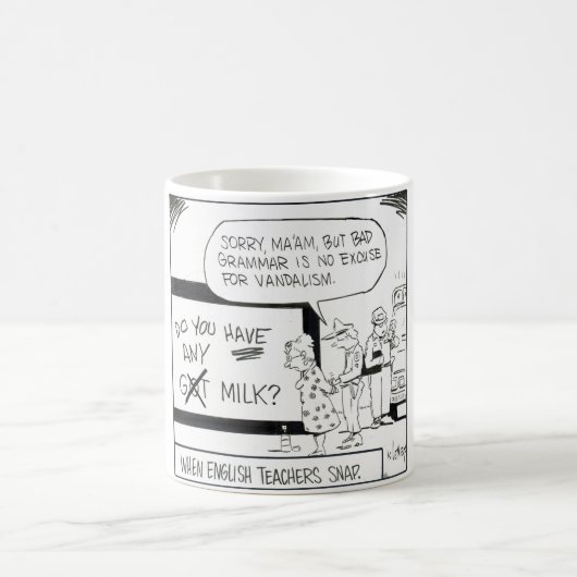 "Wenn englische Lehrer" Grammatik-Spaß-Tasse Kaffeetasse (Mittel)
