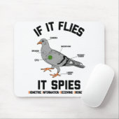 Wenn er fliegt, spioniert er Drohne Spies Pigeon B Mousepad (Mit Mouse)