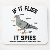 Wenn er fliegt, spioniert er Drohne Spies Pigeon B Mousepad (Vorne)
