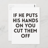 Wenn er seine Hände ablegt, schneidet man sie ab Postkarte (Vorne/Hinten)