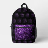 Wenn es Funkelnd und Lila ist, wollte ich Schwarze Bedruckter Rucksack (Vorderseite)