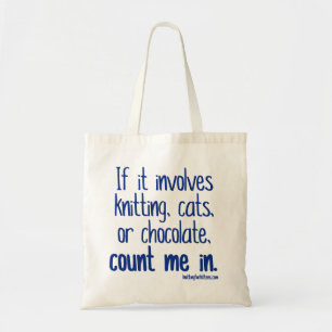 Wenn es miteinbezieht zu stricken, Katzen oder Tragetasche