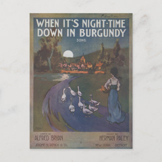 Wenn es Nacht in Burgund ist Postkarte