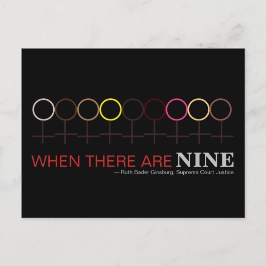 Wenn es neun Richter Ginsburg RBG Black Postkarte (Vorderseite)