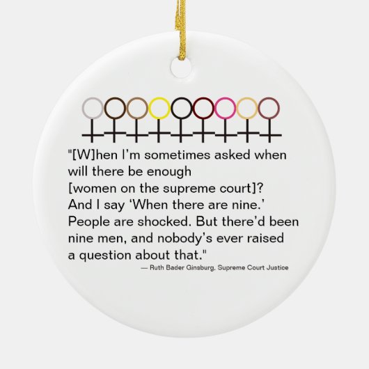 Wenn es neun Richter Ginsburg RBG Zitat Keramik Ornament (Hinten)