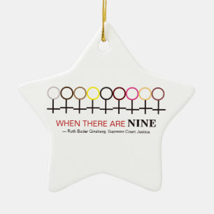Wenn es neun Richter Ginsburg RBG Zitat Keramik Ornament