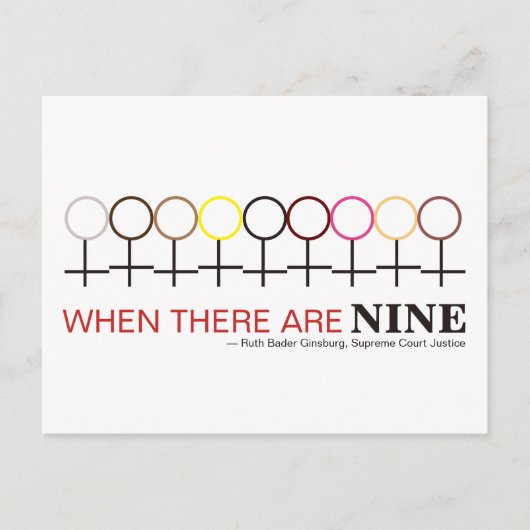 Wenn es neun Richter Ginsburg RBG Zitat Postkarte (Vorderseite)