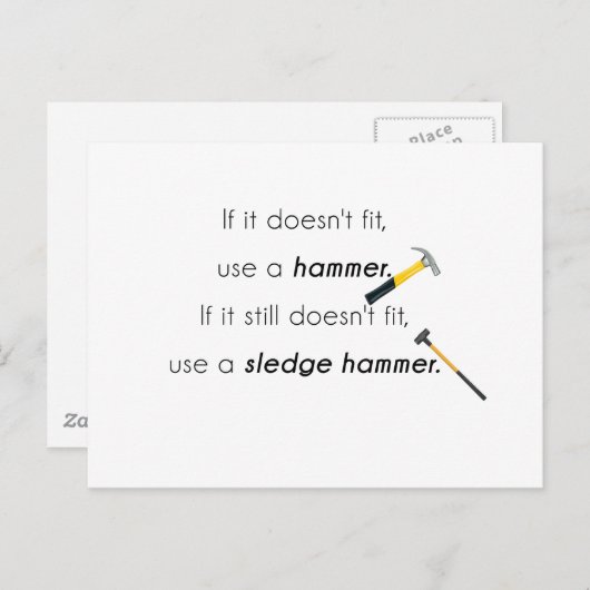 Wenn es nicht passt, postkarte (Vorne/Hinten)