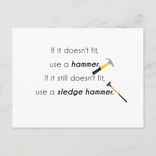 Wenn es nicht passt, postkarte (Vorderseite)