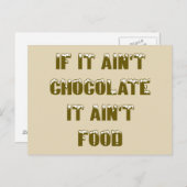 Wenn es nicht schokolade ist, ist es kein Essen Postkarte (Vorne/Hinten)