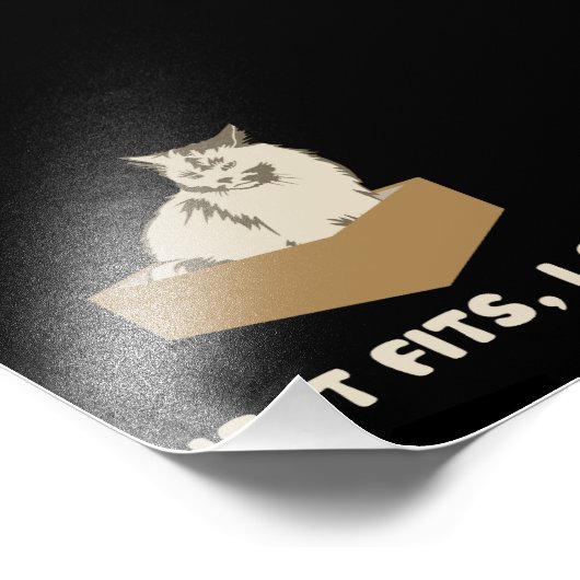 Wenn es passt, sitze ich Katze Fotodruck (Ecke)