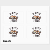 Wenn es passt, sitze ich lustige Schläfchen Katze  Rechteckiger Aufkleber (Blatt)