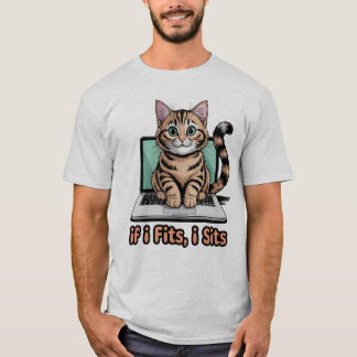 Wenn es passt, sitzt es Lustiges Katzen-Meme Lapto T-Shirt