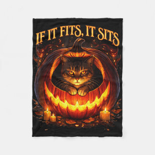 Wenn es passt, sitzt schwarze Katze gothisch dunkl Fleecedecke